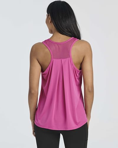 Real Essentials 5 Pack: Women's Racerback Workout Tank Top Mesh Back Dry-Fit Sleeveless Running Gym (Available in Plus Size)3
