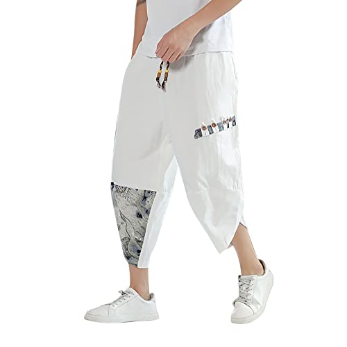 Calça de corrida masculina de malha com ajuste confortável, calça de pijama masculina com 2 bolsos l