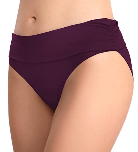 Image of Women's Bathing Suit Bottoms Full Coverage Ruched Bikini Tankini Bottom Swimsuit Brief