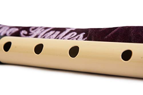 Image of Radhe Flutes | G Natural Left Handed Base Bansuri | Black & Orange | Tuned With Tanpura A=440Hz | PVC Flute + Velvet Cover + Hindi & English Flute Lessons