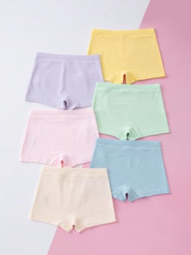 Floerns Girl's 6 Pcs Solid Bow Front Boxer Brief Colorblock Underwear Panties2