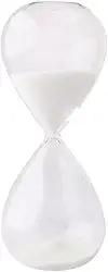Ampulheta Decorativa de Vidro, Temporizador de Areia de 5 e 15 Minutos (Branco 5 Minutos)