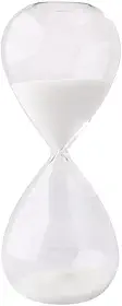 Ampulheta Decorativa de Vidro, Temporizador de Areia de 5 e 15 Minutos (Branco 5 Minutos)