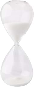 Ampulheta Decorativa de Vidro, Temporizador de Areia de 5 e 15 Minutos (Branco 5 Minutos)