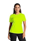 Womens Neon Athletic High Visibility Performance Yoga Shirt Casual Chloe Short Sleeve Green T Shirt for Women (XL)