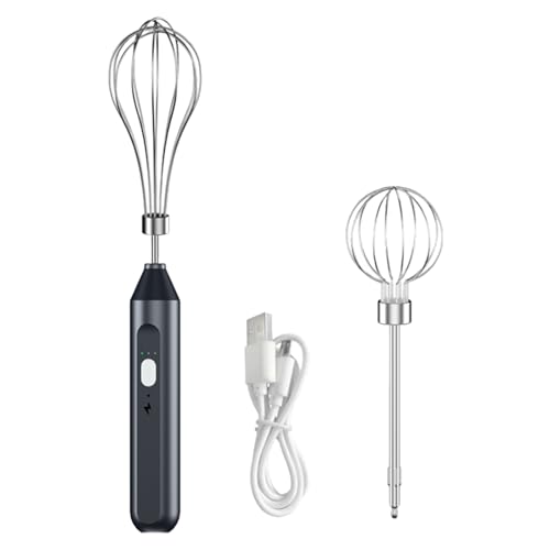 Batteur à œufs portable sans fil réglable à 3 vitesses, batteur à œufs portatif rechargeable par USB, petit fouet, mixeur à main sans fil pour la cuisine et la cuisine (B)