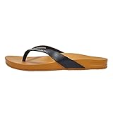Reef Women's Cushion Court Sandals, Black/Natural, 5