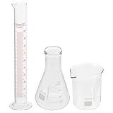 UKCOCO Wissenschaftliches Laborgerät und Chemisch Beständig 1 Satz mit Messzylinder 100ml und 250ml aus Glas Genau Messend für Labor und Experimente