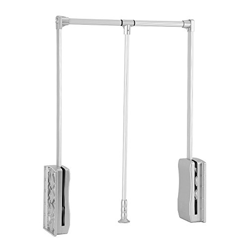 Ejoyous - Percha para armario, barra para colgar ropa, barra de aluminio, organizador de almacenamiento de armario para un retorno suave, ahorra espacio