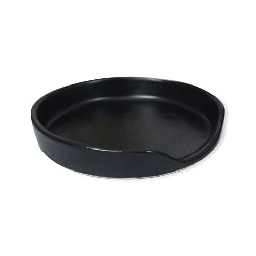 Roro Minimalist Stackable Ceramic Kitchen Spoon Rest & Spatula Holder, Matte Black, Small Counter Top, Set Of 2 #TOP20