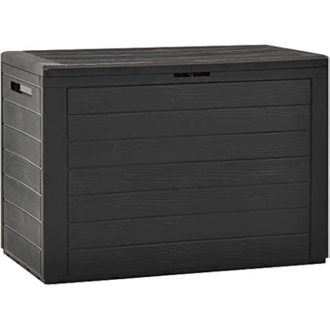 FAMIROSA 50 Gallon Garden Storage Box Outdoor Cushion Deck Patio Storage Chest Storing Pillow Tool Box Blanket Indoor Interior Container 38.7x17.3x21.7inches (38.7x17.3x21.7inches Black) Cover