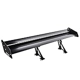 Megan MR-AS-GT56BL 56' Adjustable Black Double Deck GT Style Rear Trunk Spoiler Wing