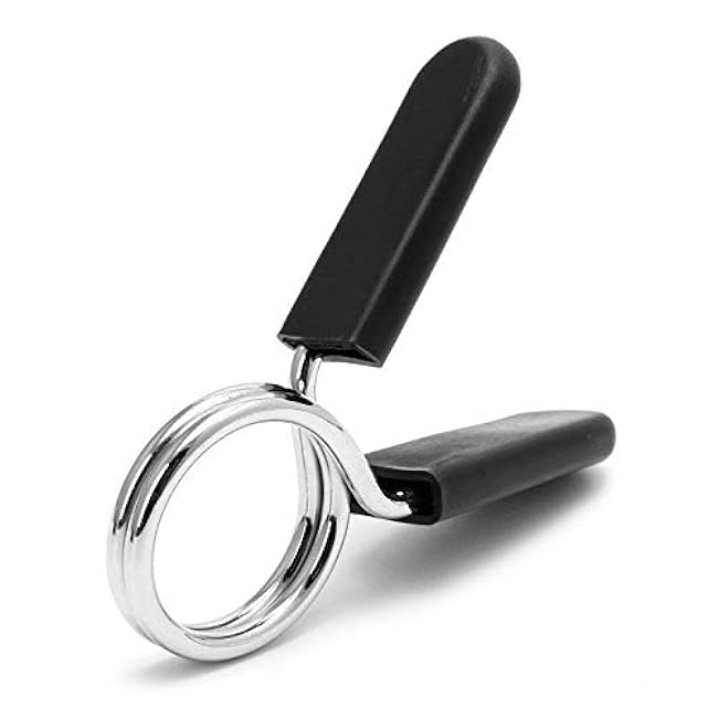 Spring Clip Collars, 1 inch (25 mm) for Smooth Dumbbell Handle or Standard Weightlifting Barbell (Pack of 4)