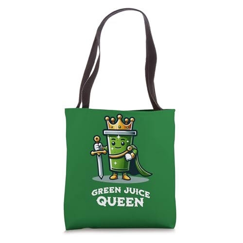 Green Juice Queen Funny Healthy Food Drink Tote Bag