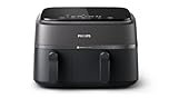 Philips DUAL BASKET AIR FRYER - Total 9 liter capacity with two different size drawers, versatile cooking options with fast air technology, touch screen, ideal for