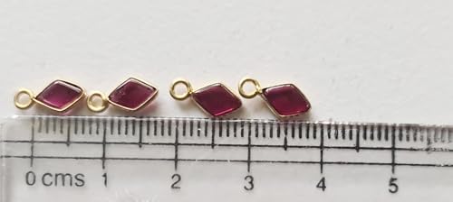 Conectores de granate cometa y plata 925 con bisel de oro de 10mm 6