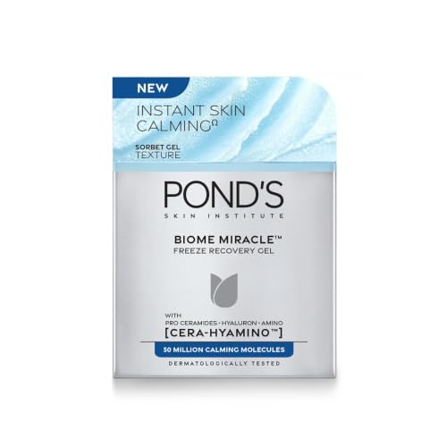 Image of POND'S Biome Miracle, Freeze Recovery Gel, Skincare Gel, 50ml, with Cera-Hyamino Complex, and 50 Million Prebiotic Molecules, Promotes Rapid Skin Recovery, Certified Kind to Biome, with Clinically Proven Moisturizer to Calm Skin by 95%, for Men and Women