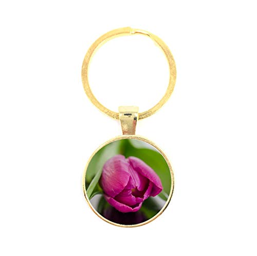 Porte-clés en verre - Tulipe, golden/e