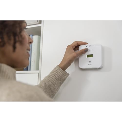 ABUS Kohlenmonoxid-Warnmelder COWM510 - CO-Melder mit 85 dB lautem Alarm, Prüftaste, 10-Jahres-Sensor & LCD Display - Weiß