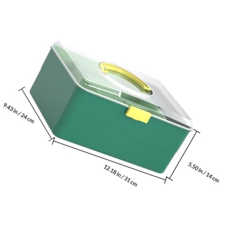 Caja de medicamentos portátil de doble capa con asa para el hogar 4