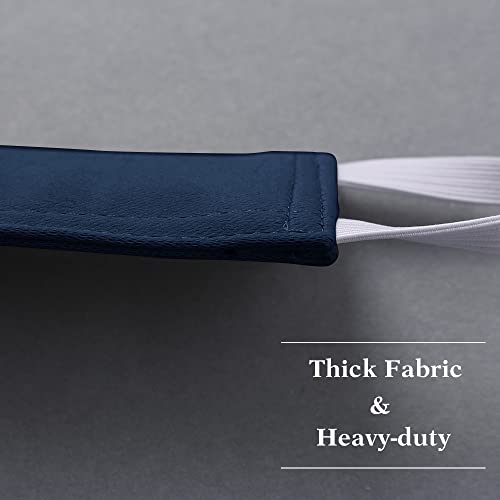 Image of PONY DANCE Baby Door Latch Cover Closer - Nursery Door Silencer with Strong Elastic Straps, Thick Solid Cushion for Noise Reduction, Prevents Slamming, 3 Pieces, 4W x 2L Inches, Navy Blue