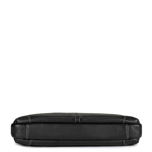 Image of Da Milano Leather Black Laptop Bag for Men & Women | Laptop Messenger Bag | Ideal for Office Purpose (6196M)