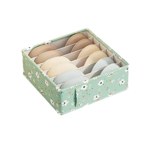 SHENJMAI Organizador Ropa Interior Cajones Organizador de cajón armario for ropa interior, caja almacenamiento, organizador guardarropa, corbatas(Green-6 grids)