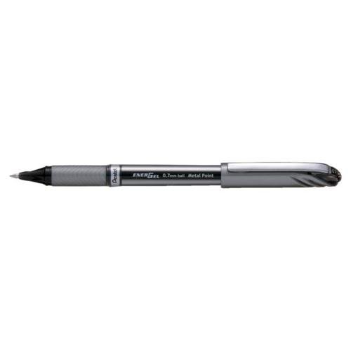 Pentel EnerGel Plus Rollerball Medium 0.7mm Tip 0.35mm Line Black Ref BL27-A Pack 12 106869