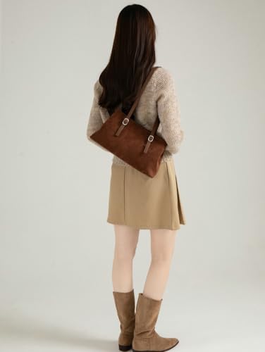 2025 Women's Slouchy Vintage Suede Tote Bag Trendy Shoulder Hobo Purse for Fall Winter Casual Work Use3