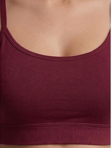 Image of Women Cotton Sports Bra with Removable Pads | Adjustable Straps | Non-Wired Padded Everyday Bra | Comfortable Yoga, Gym, Bra (Size 28 to 34)