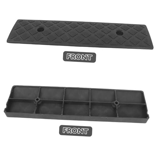 Rampas para bordillo de goma resistente al desgaste, portátiles y de alta resistencia, 2 piezas, para automóviles, motocicletas y sillas de ruedas, con superficie antideslizante y reducción de vibraciones, para escaleras, pendientes y puertas miniatura 3