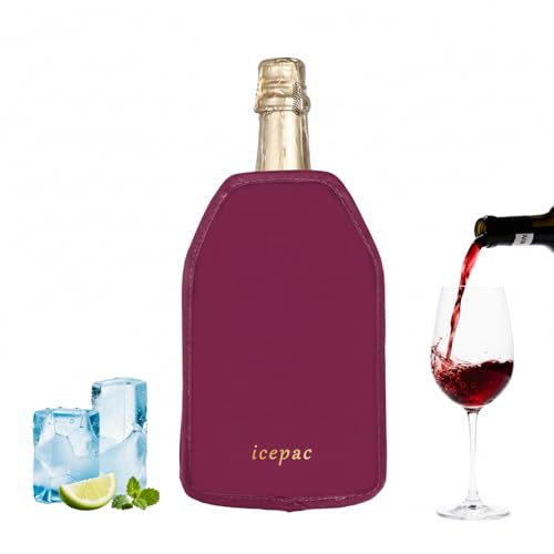 Wine Cooler Sleeve Wine Bottle Gel Cooler Sleeve Freezer Chiller Long Lasting Keep Wine Cool and Chill Sleeve for Prosecco Champagne Beer Wine Bottles(1PCS red)