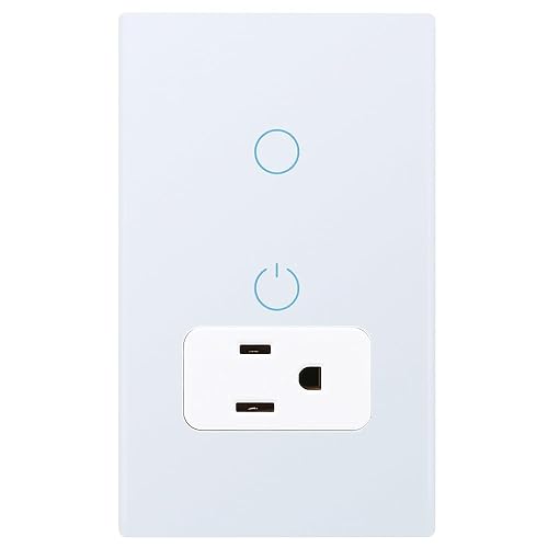Combo de salida e interruptor inteligente WiFi, requiere cable neutro, control individual, panel táctil, Tuya APP Smart Life, 15A/90-250V AC 60Hz,