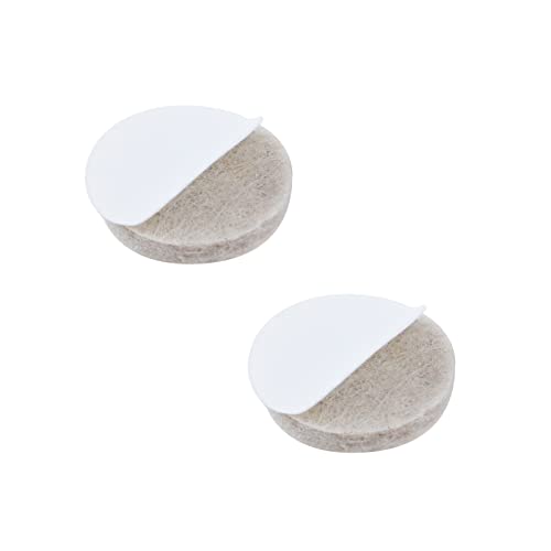 100-Pack Antrader Self-Adhesive Round Furniture Felt Pads, Wood Floor Protectors, 0.8 Inch Diameter, Linen #TOP3