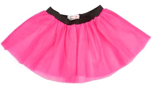 REDSTAR FANCY DRESS Ladies Neon Tutu Skirt 80s Party Outfit Hen Party Running Costume 1980s (14-22 UK Pink)