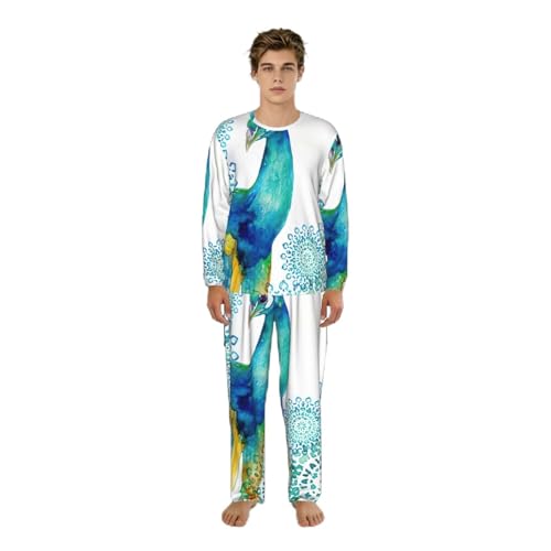 Pyjama homme floral à manches longues pour des soirées confortables et douces