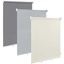 Estor Exterior Sol WOLTU Estor Enrollable para Exterior, Estor Toldo Vertical Persiana Enrollable para Balcón Ventana Jardín, Estor de Privacidad Térmica Opaca Anti UV, 140x240 cm Beige