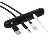 Organizador de Cabos e Fios em Silicone Flexível 5 Entradas – Suporte Adesivo para Mesa e Escritório