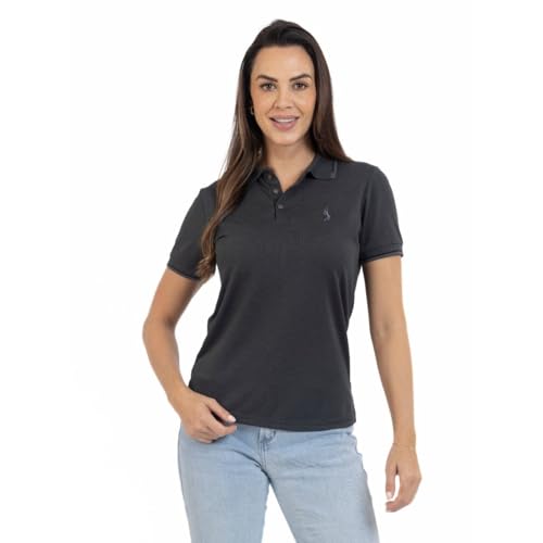 Camisa Polo Feminina Piquet Viscose Básica Leve Confortável Não Amassa