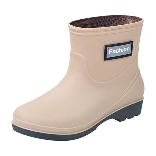 Laquieio Botas De Agua Impermeable JardíN Trabajo Lluvia Botas Caucho de Pvc Zapatos de Agua de Cocina Zapatos de Trabajo Para Mujer -1