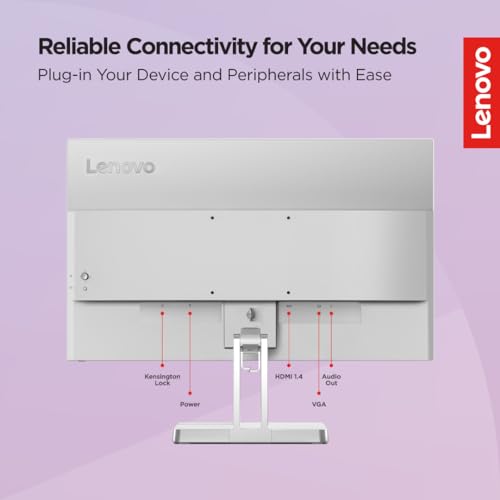 Lenovo L-Series 24 inch (60.45cm) FHD Ultraslim Monitor| 100Hz, 72% NTSC, 4ms, AMD FreeSync, HDMI 1.4, VGA, Tilt Stand, for Home & Office use, 3... - Image 4