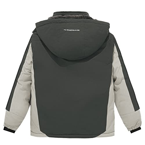 Image of FARVALUE Boy's Waterproof Winter Coat Mountain Snow Ski Fleece Jacket Thick Warm Detachable Hood Windproof Rain Coats