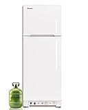 SMETA Propane Refrigerator 10.2 Cu.ft Propane Fridge with Freezer for Home Off Grid Garage 2 Way Full Size Compact Refrigerator Reversible Door Large Size White