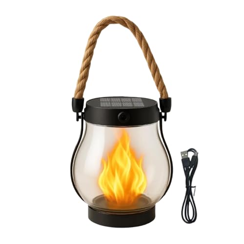 Solar Flammenlicht - Wasserdicht, Wiederaufladbare, Campinglampe Solar...