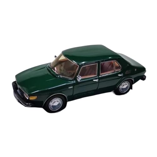 Voiture miniature Saab 99 verte de 1975 au 1/43 en métal injecté haute finition de salon