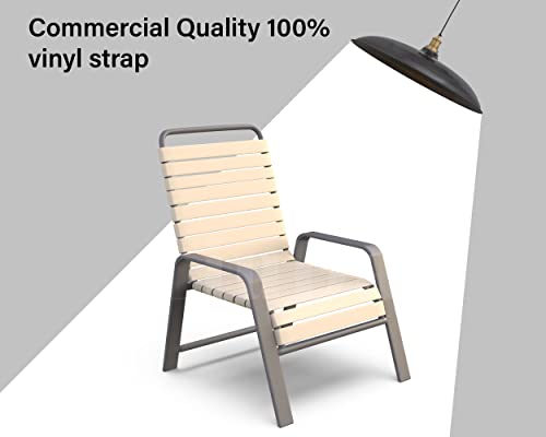 Liuda 2" X20' Ft Vinyl Outdoor Patio Lawn Furniture Repair Strap Strapping Matte Finish (Driftwood) + 20 Free Rivets! #TOP5