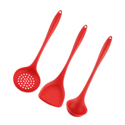 DOITOOL Juego de Utensilios de Cocina de Silicona Antiescaldaduras Set Resistente al Calor Espátula Cuchara y Colador Diseño Antiadherente para Cocinar Seguro y Fácil Limpieza