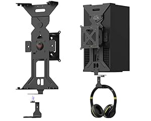 ElecGear Magnetische Wandhalterung für Xbox Series X, Metallische Halterung mit Gaming Headset Haken – montieren XSX Vertikal, Horizontal oder unter dem Schreibtisch