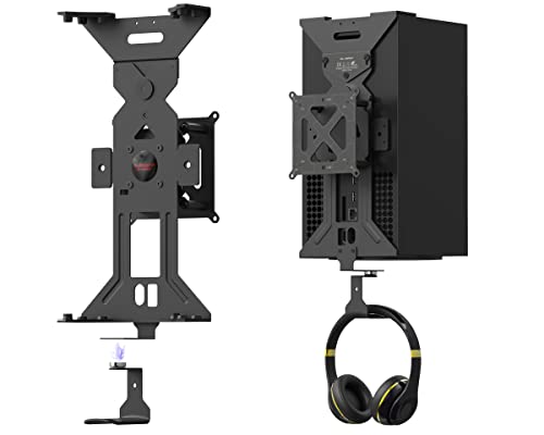 Magnetic Wall Mount for Xbox Series X, Metallic Support Bracket with Gaming Headset Hook, Magnets and Built-in Level Design - Mount XSX Vertical, Horizontal or Under The Desk by ElecGear - Used condition - US$37.77