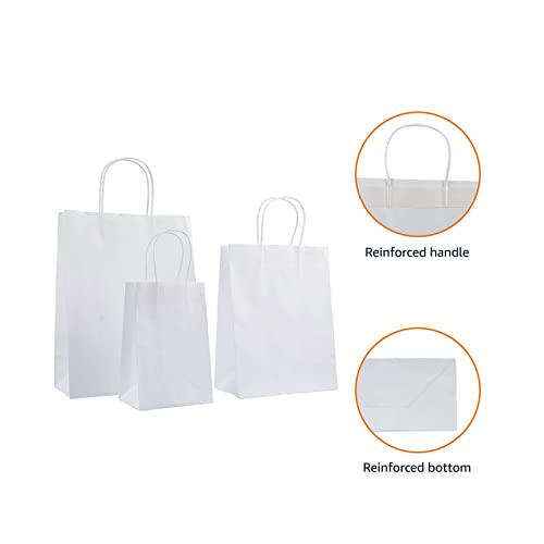 Amazon Basics Kraft Paper Bags (Small, Medium, Large) 25 Pieces Each, 75 Count, White #TOP2